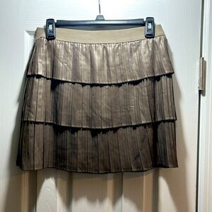 BCBG Little Shimmery Pleat-Layered Mini Skirt With Elastic Waistband - Small